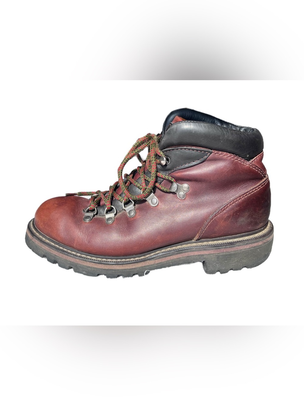 Men's Brown Leather Hiking Boots with Black Collar